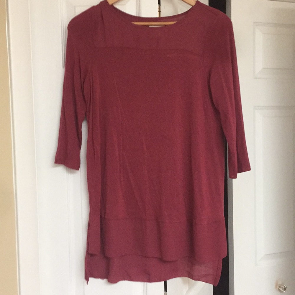 Burgundy Kohl’s Maternity Top.